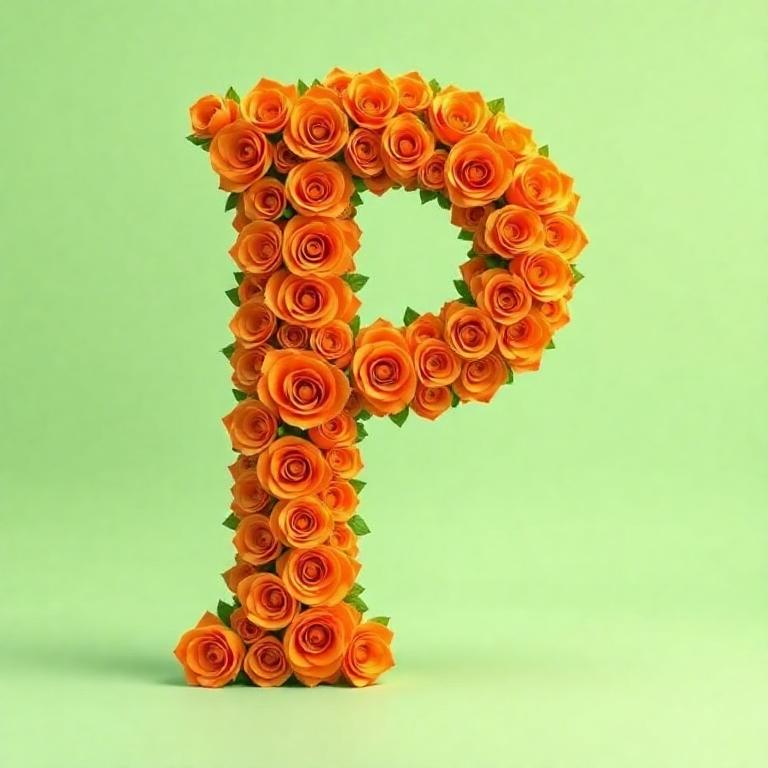 Orange roses — letter P