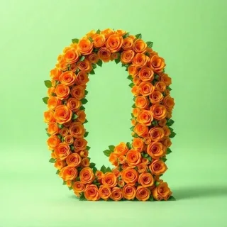 Orange roses — letter Q