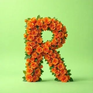 Orange roses — letter R