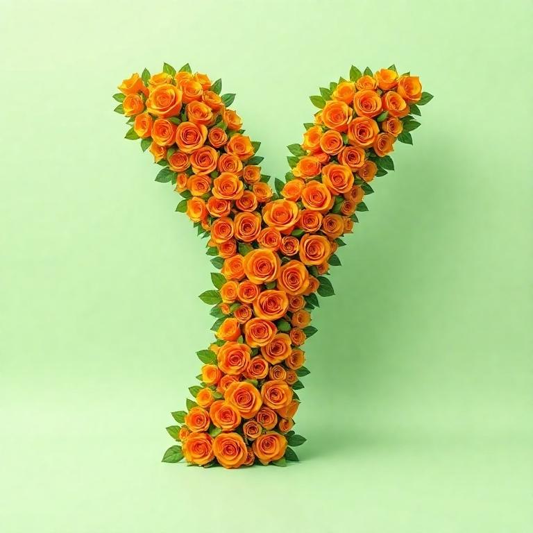Orange roses — letter Y