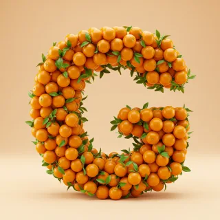 Oranges 2 — letter G (variant 2)