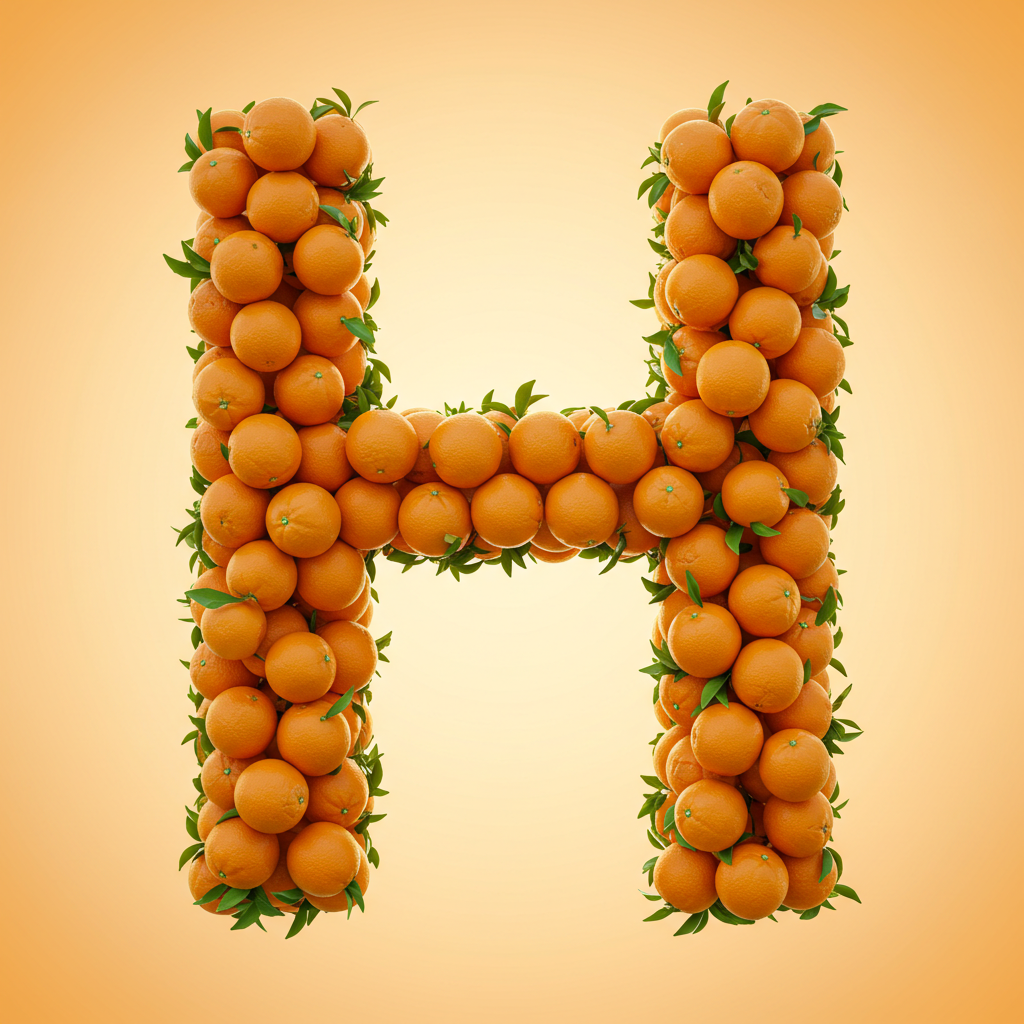 Oranges 2 — letter H (variant 2)
