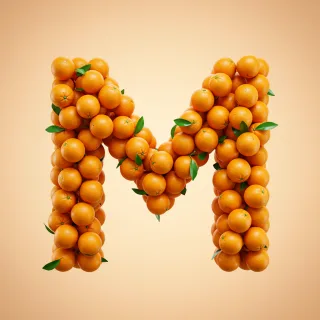 Oranges 2 — letter M (variant 2)
