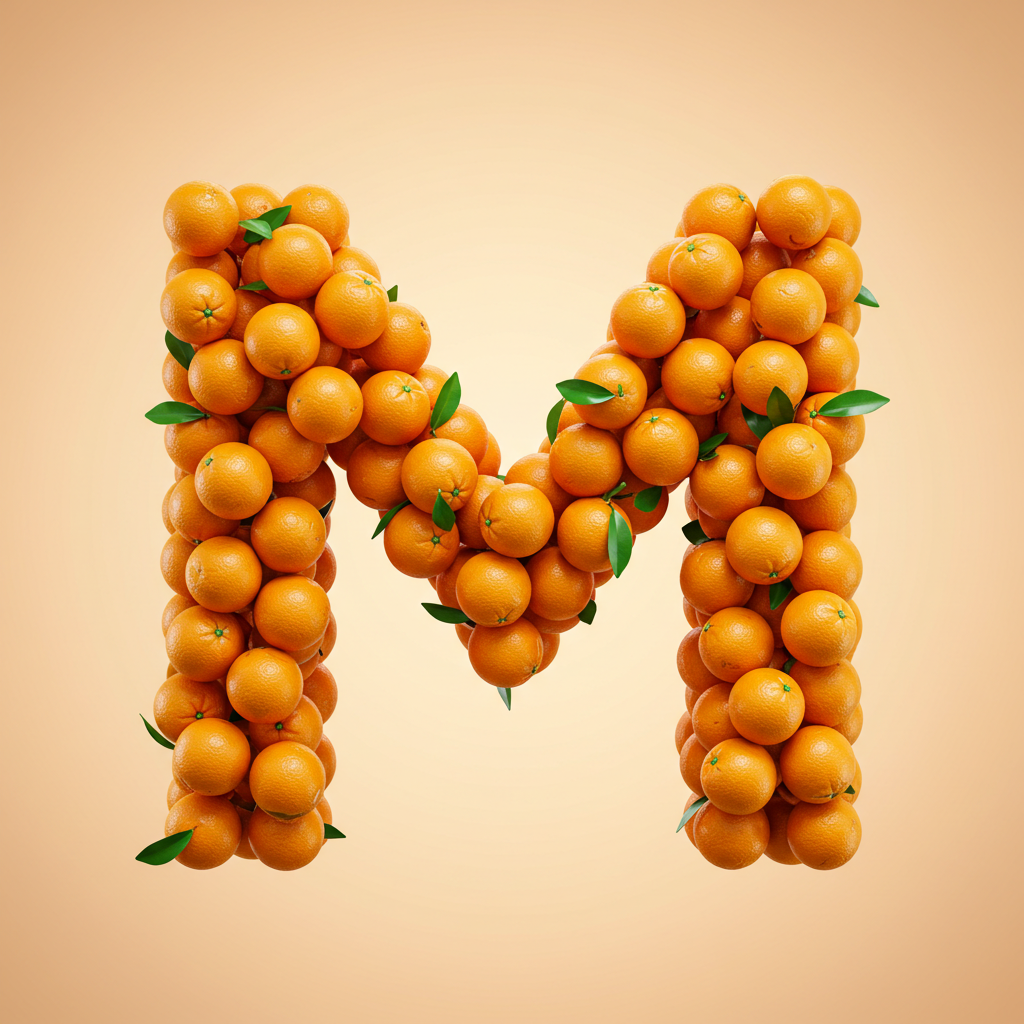Oranges 2 — letter M (variant 2)