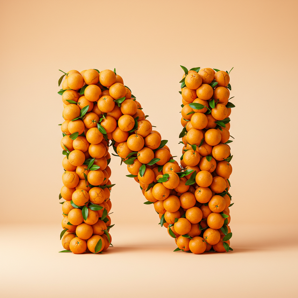 Oranges 2 — letter N (variant 2)