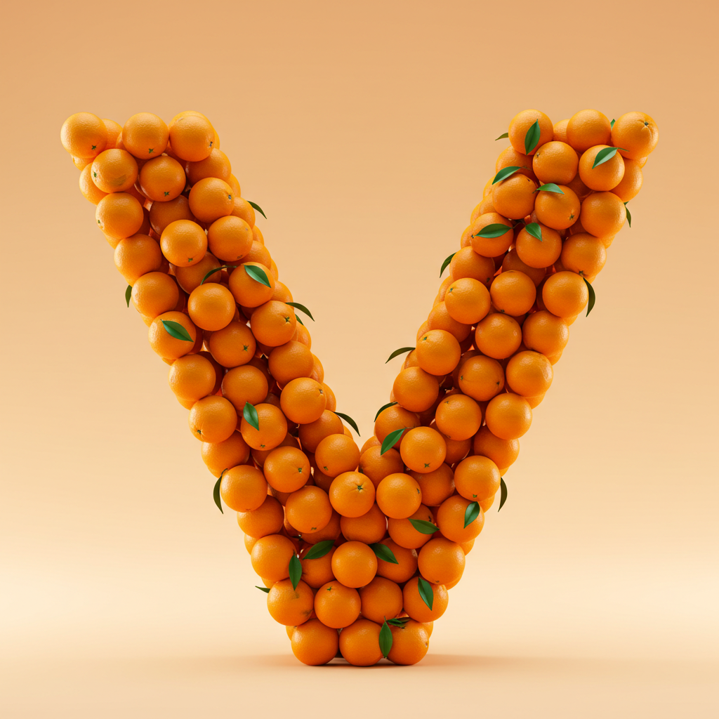 Oranges 2 — letter V (variant 2)