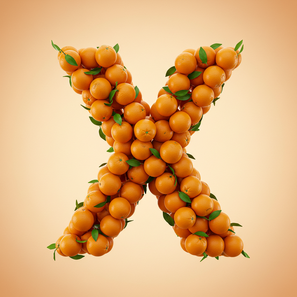 Oranges 2 — letter X (variant 2)