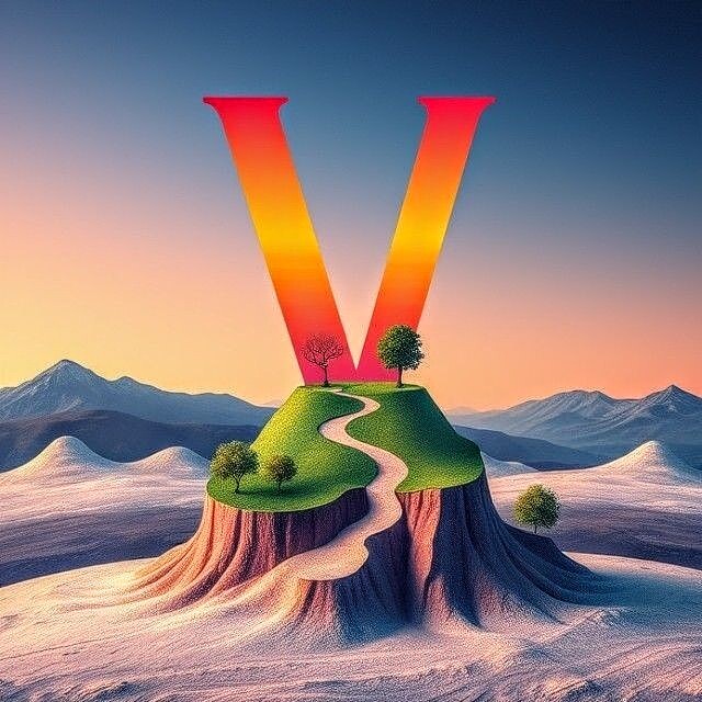 Painted 2 — letter V