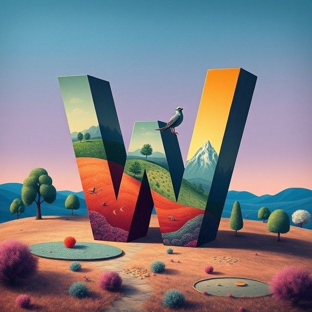 Painted 2 — letter W