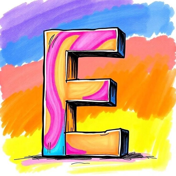 Painted — letter E