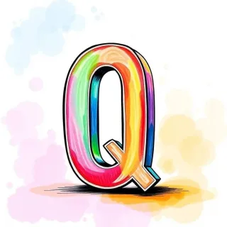 Painted — letter Q