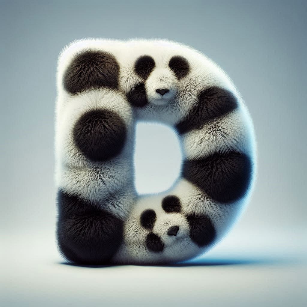 Panda bear 2 — letter D