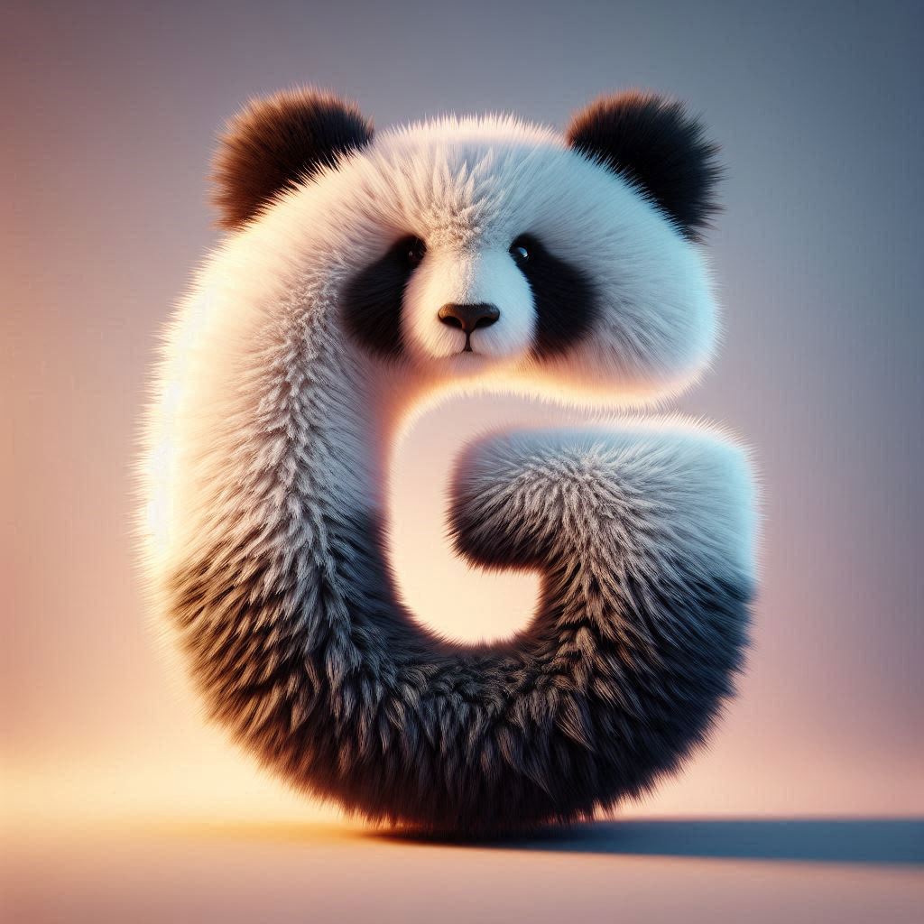 Panda bear 2 — letter G (variant 2)