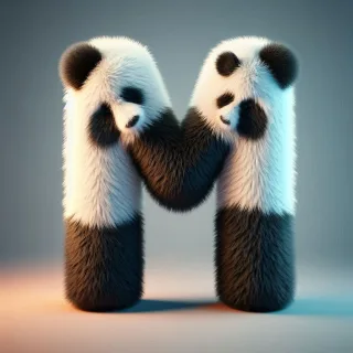 Panda bear 2 — letter M