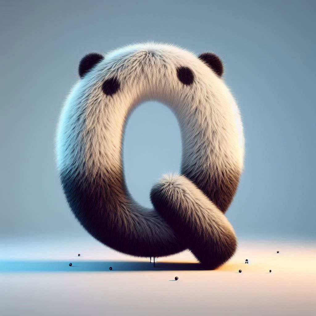 Panda bear 2 — letter Q