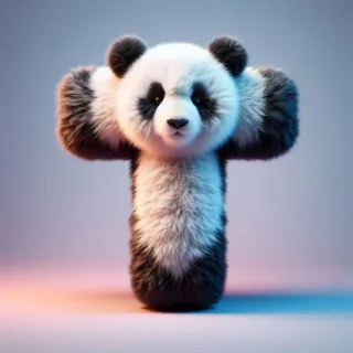 Panda bear 2 — letter T