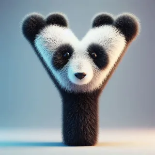 Panda bear 2 — letter Y (variant 2)