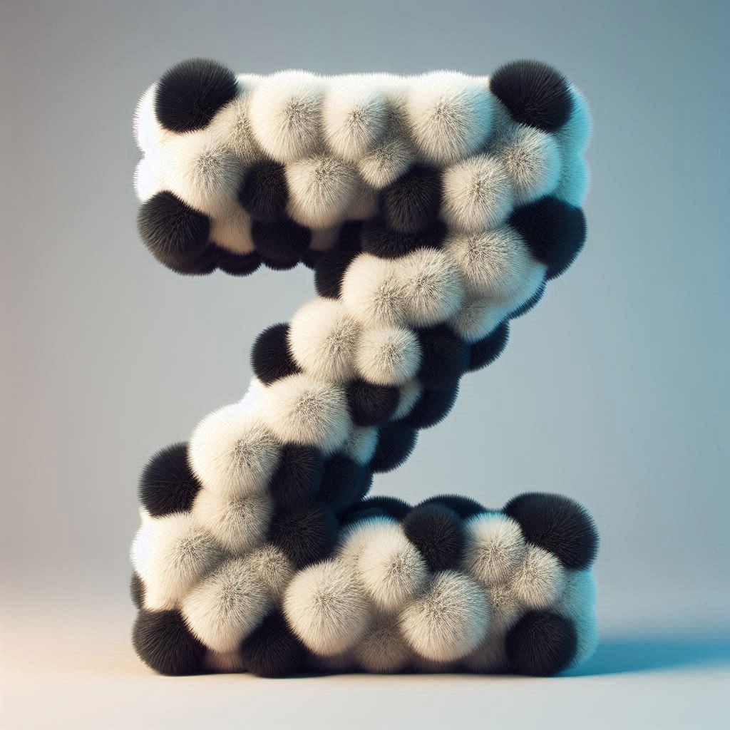 Panda bear 2 — letter Z (variant 2)