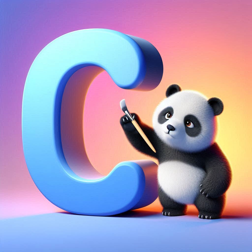 Panda bear — letter C