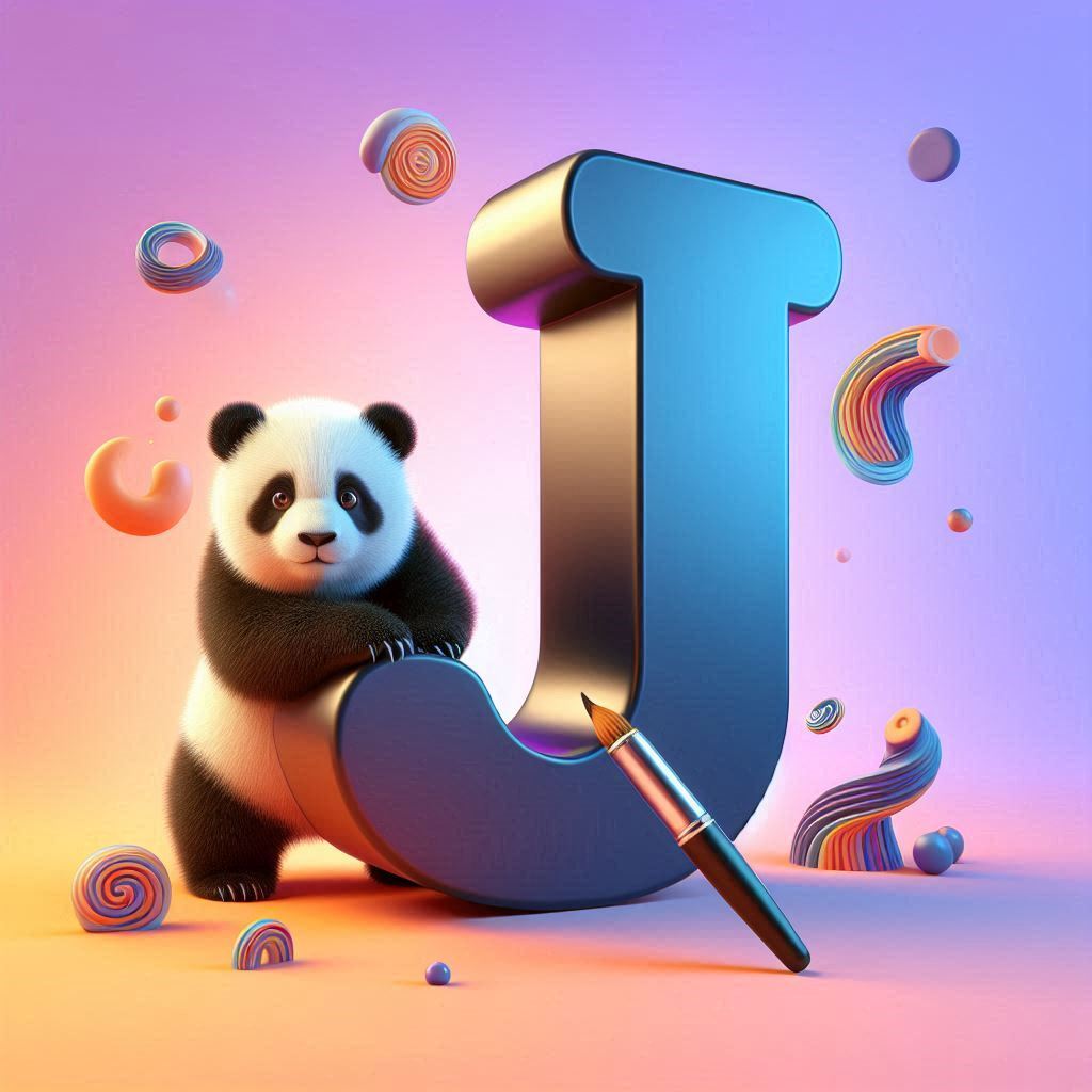 Panda bear — letter J