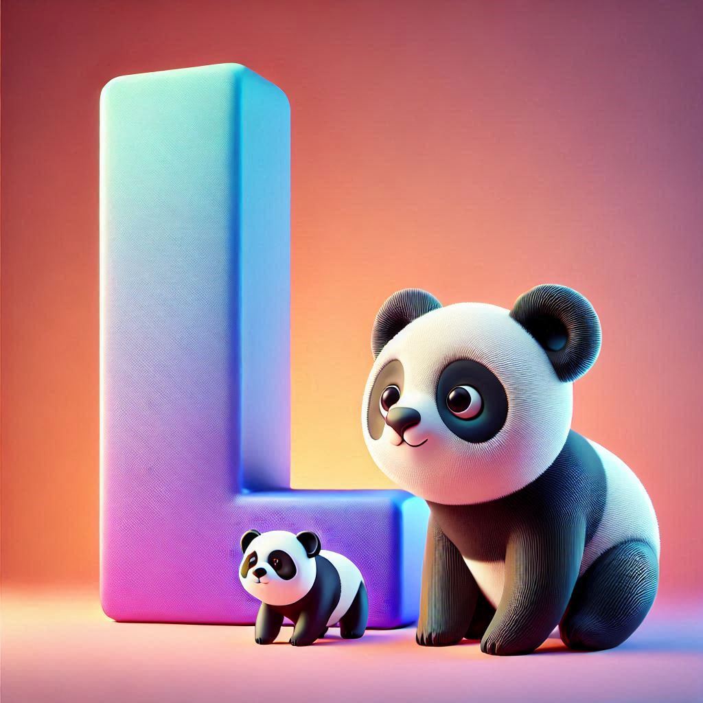 Panda bear — letter L