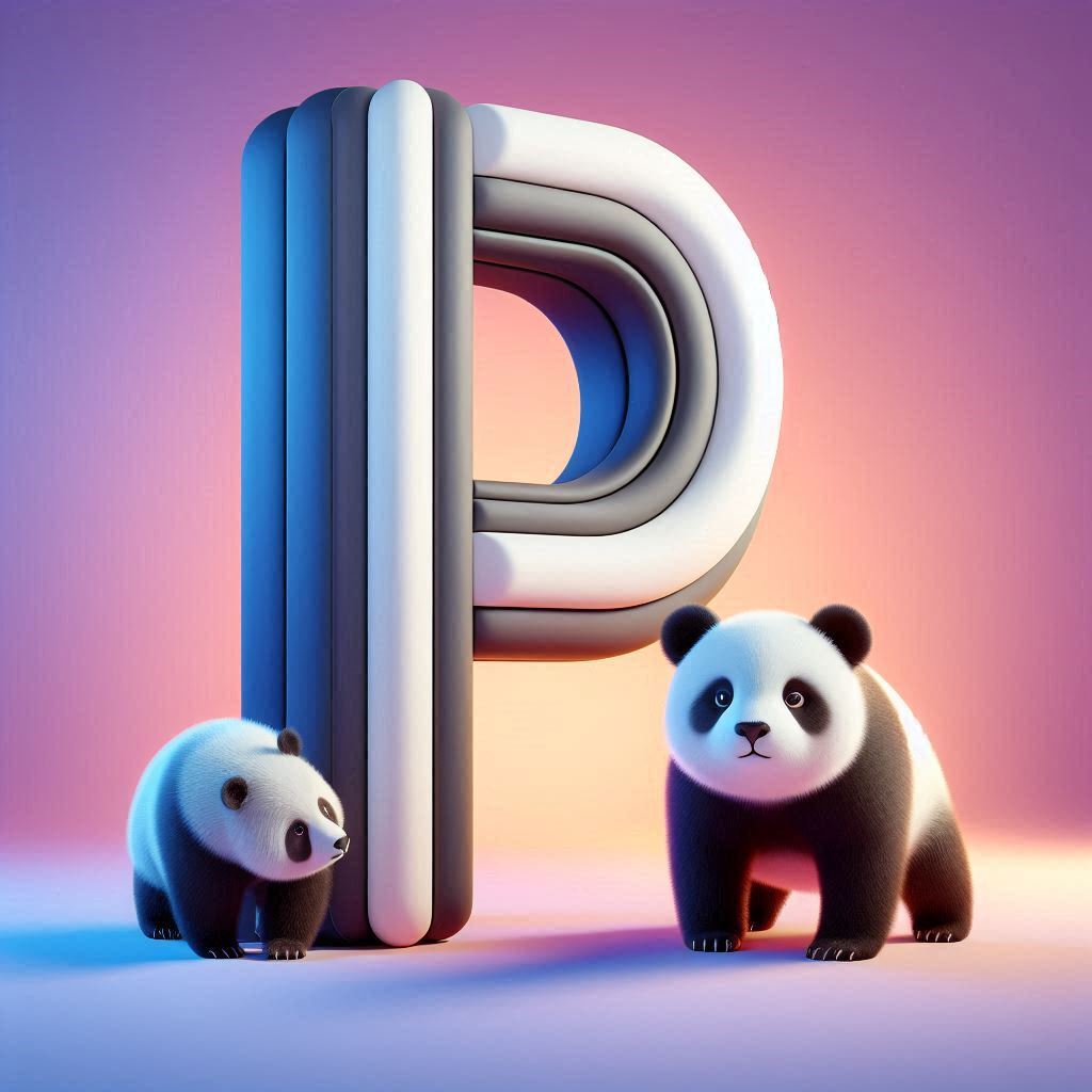 Panda bear — letter P