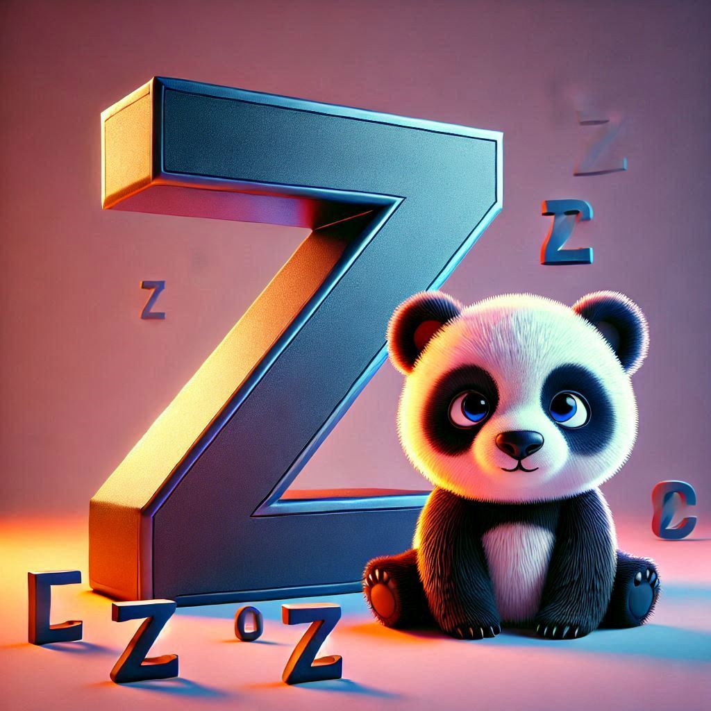 Panda bear — letter Z