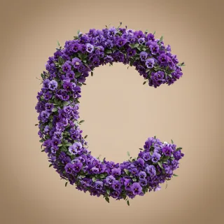 Pansies 3 — letter C (variant 2)