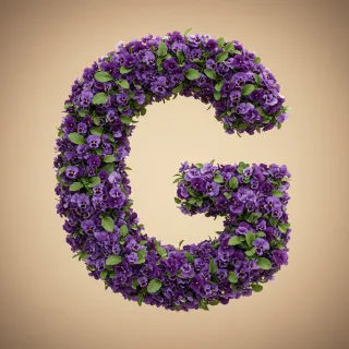 Pansies 3 — letter G (variant 2)