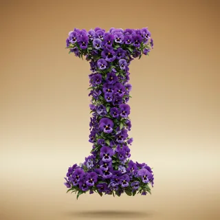Pansies 3 — letter I (variant 2)