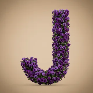 Pansies 3 — letter J (variant 2)