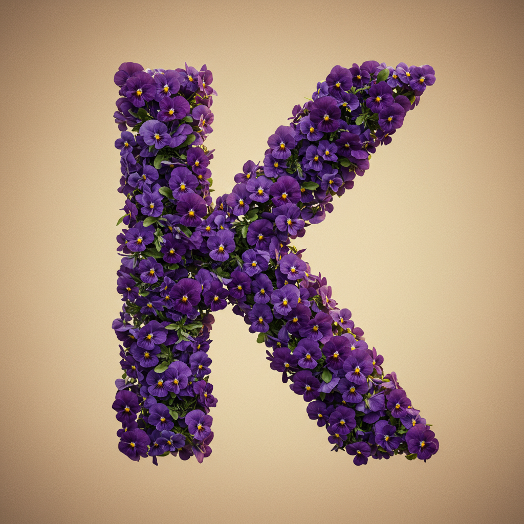 Pansies 3 — letter K (variant 2)