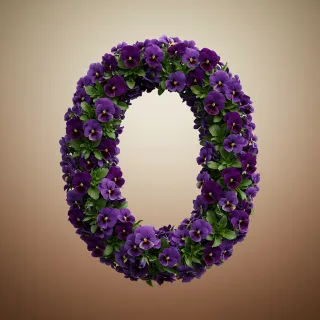 Pansies 3 — letter O (variant 2)