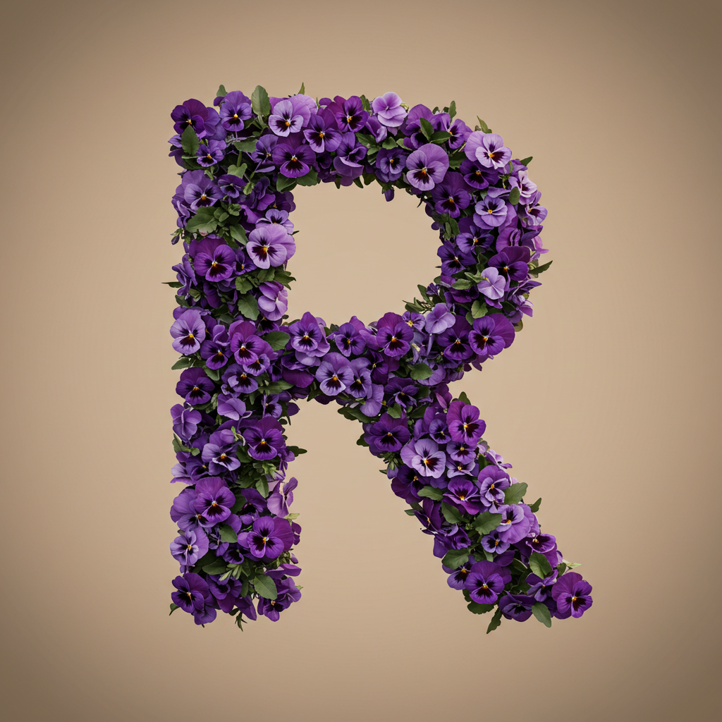 Pansies 3 — letter R