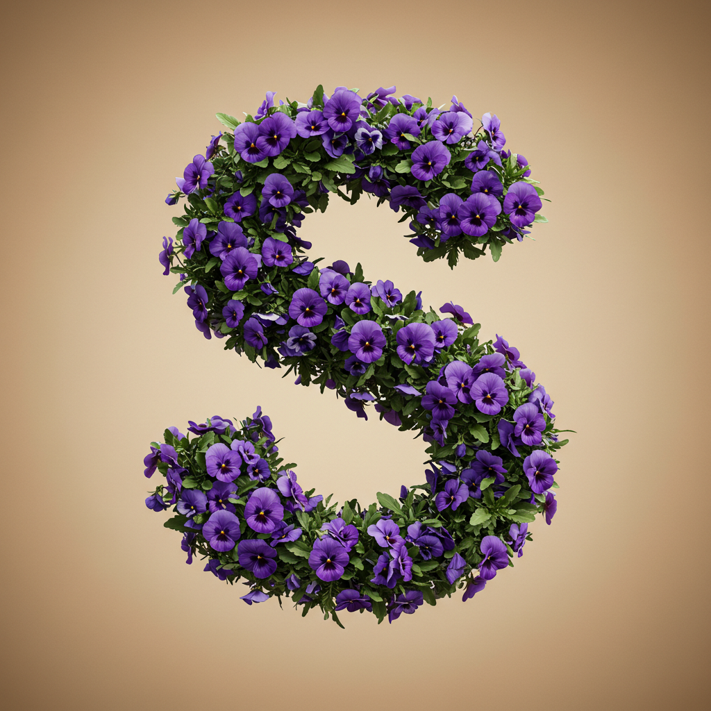 Pansies 3 — letter S (variant 2)