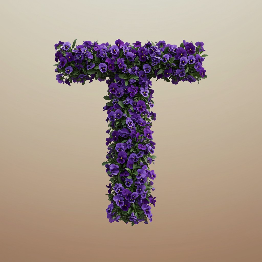 Pansies 3 — letter T