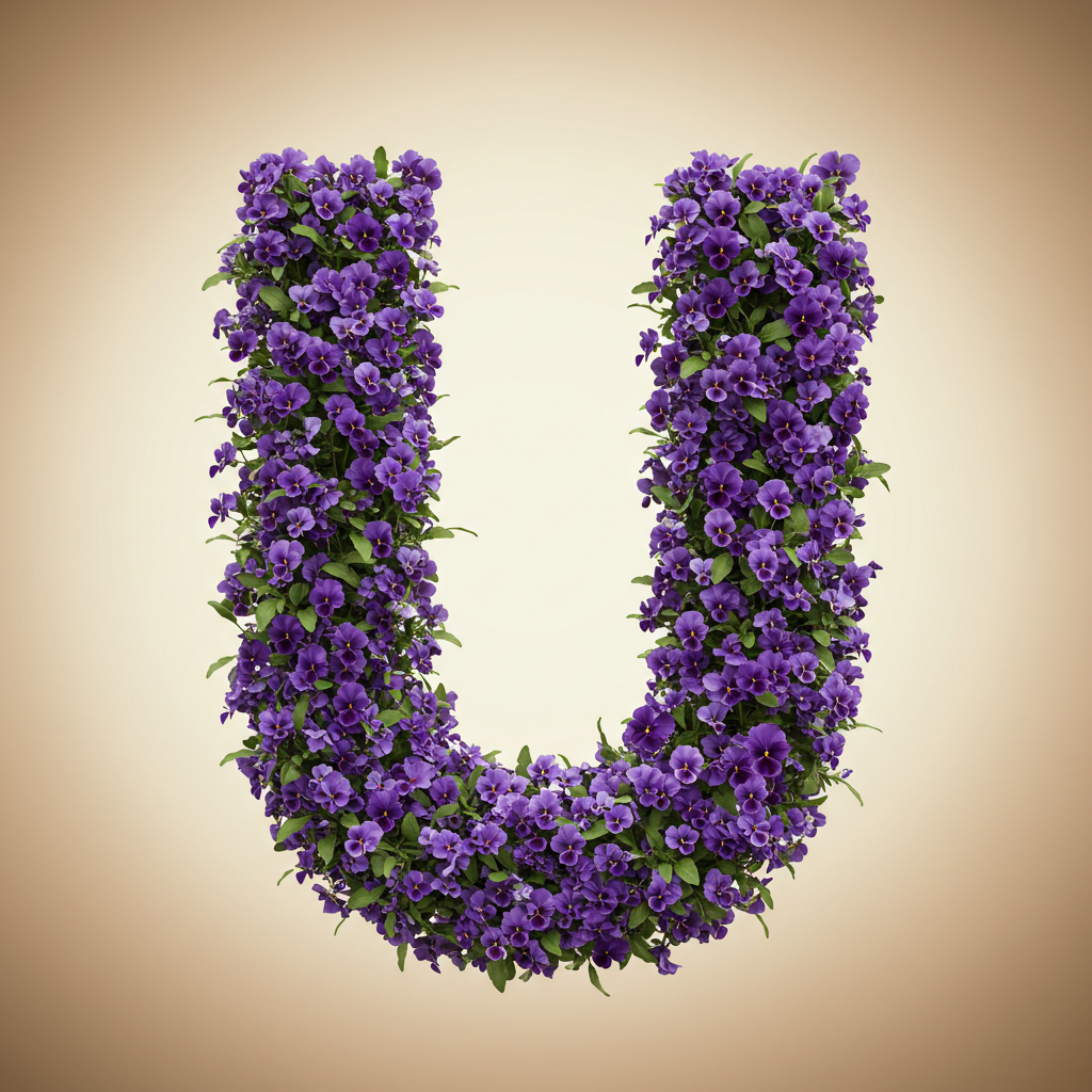 Pansies 3 — letter U (variant 2)