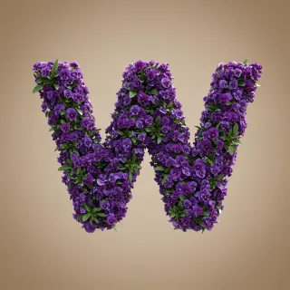Pansies 3 — letter W (variant 2)