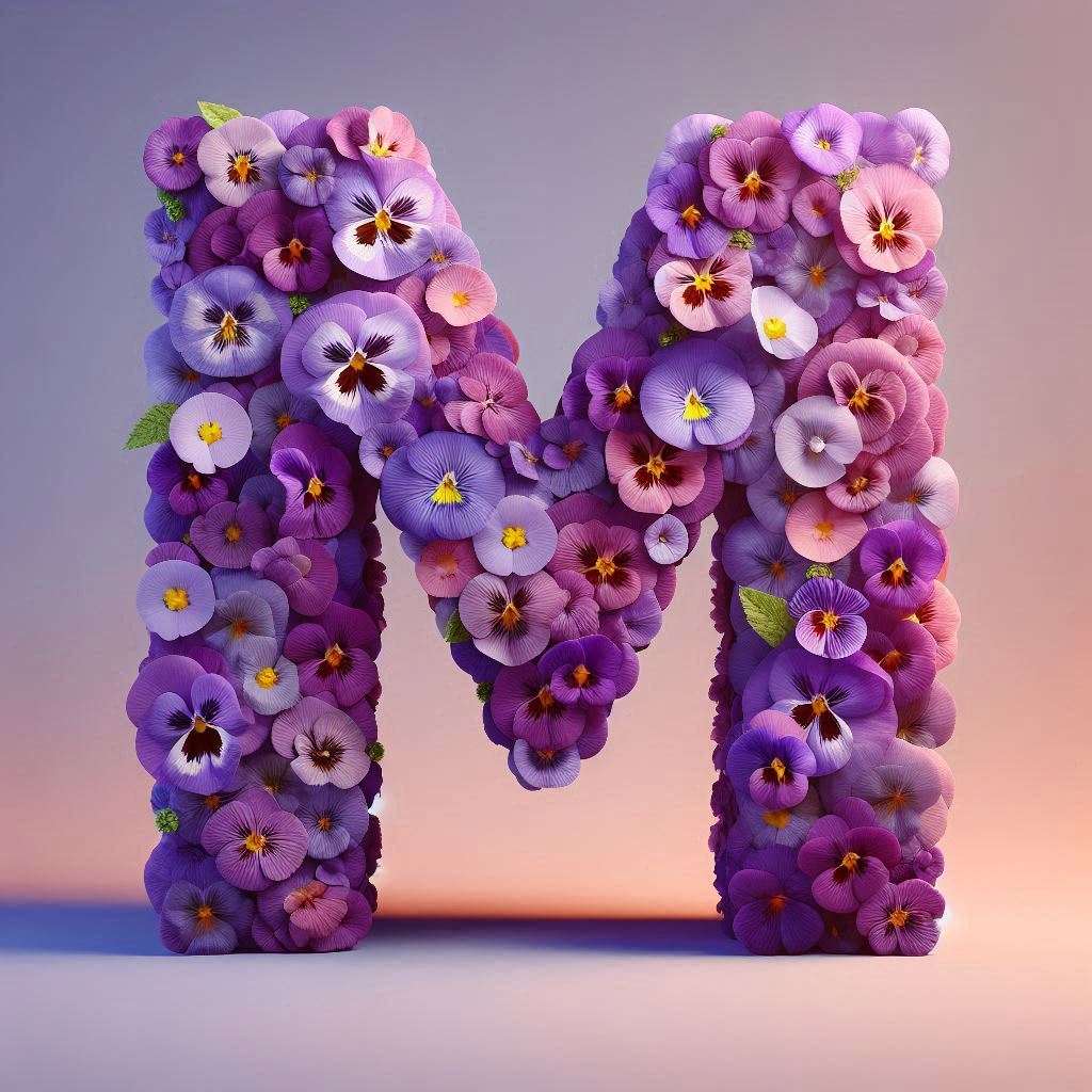 Pansies — letter M
