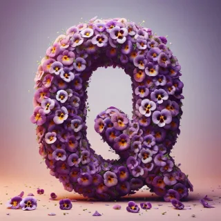 Pansies — letter Q