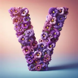 Pansies — letter V