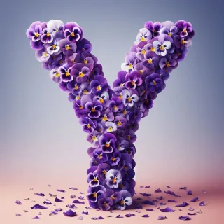 Pansies — letter Y