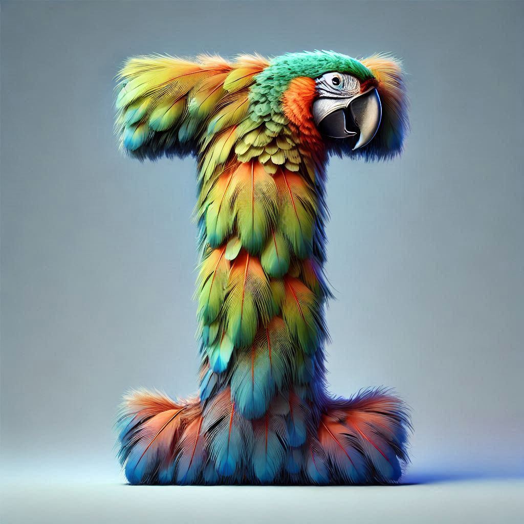 Parrot feathers — letter I