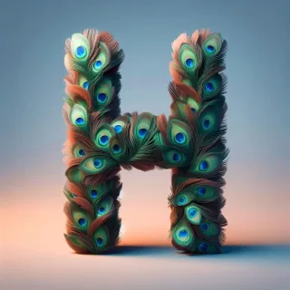 Peacock feathers — letter H