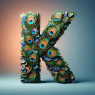 Peacock feathers — letter K