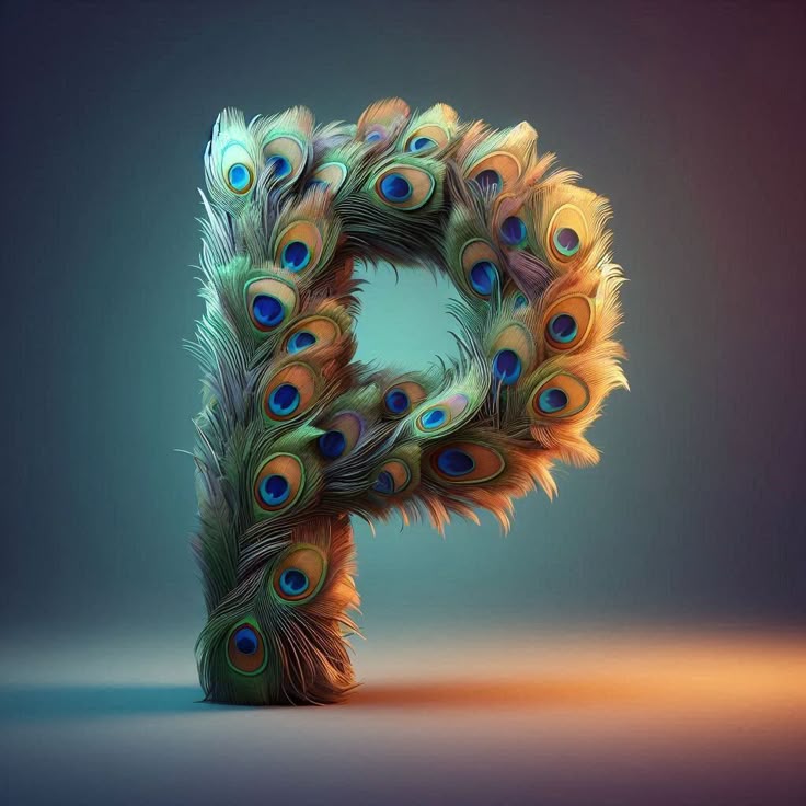 Peacock feathers — letter P