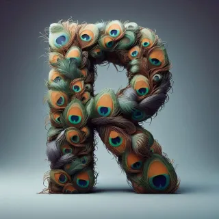 Peacock feathers — letter R