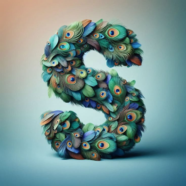 Peacock feathers — letter S