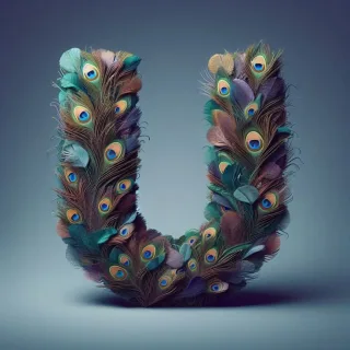 Peacock feathers — letter U