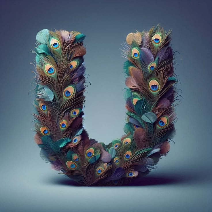 Peacock feathers — letter U